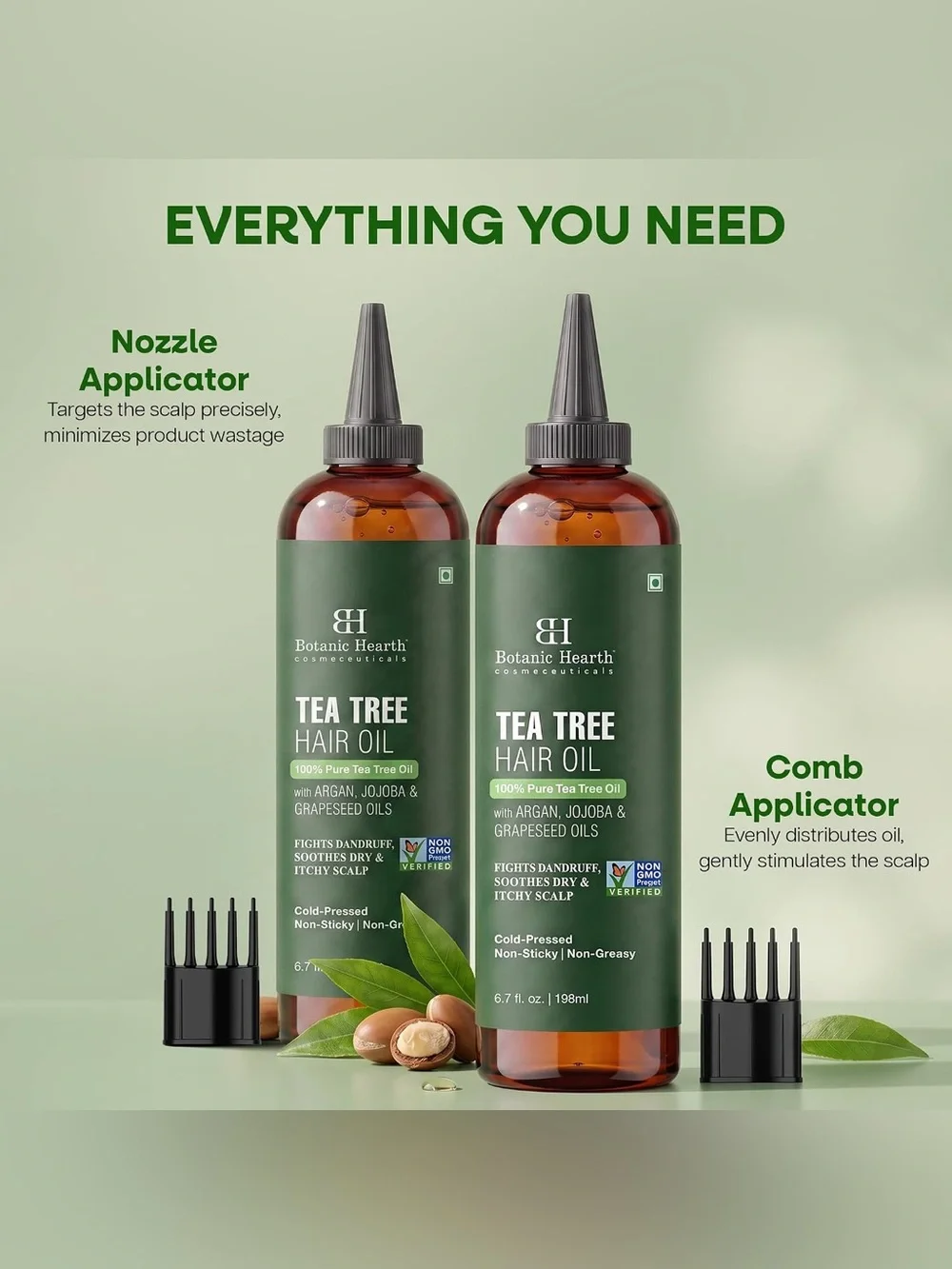 Botanic Hearth Tea Tree Hair Oil For Hair Growth - 6.7 Fl oz Set of 2